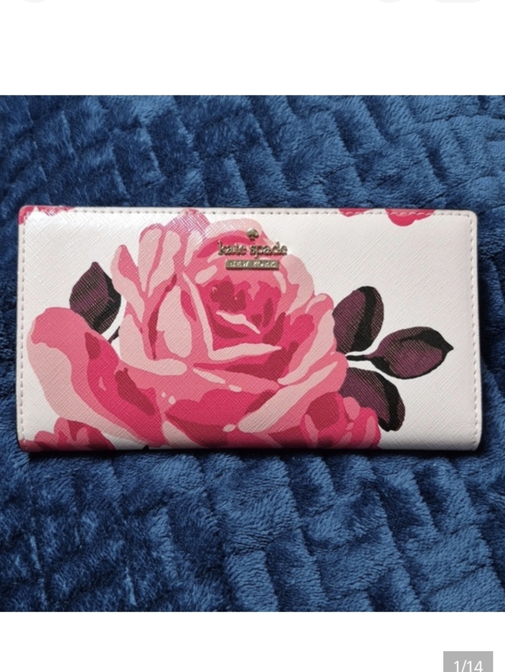 Kate Spade Light Pink Wallet W Rose Print, New Without Tags